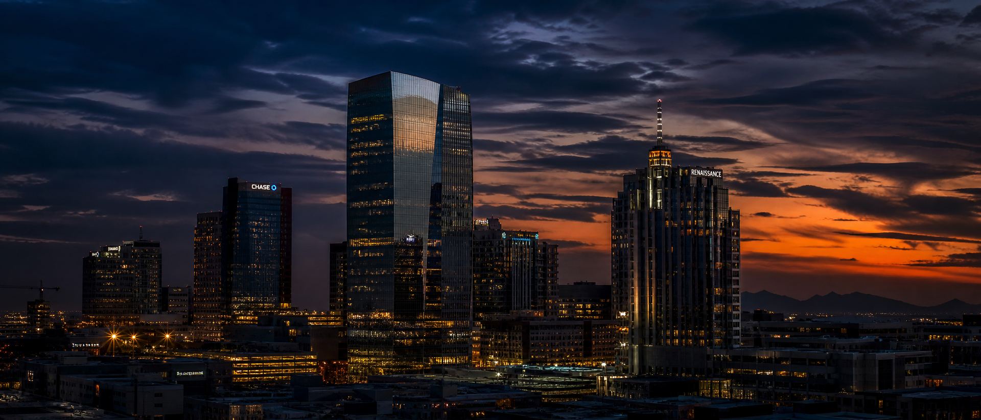 Phoenix skyline at dusk